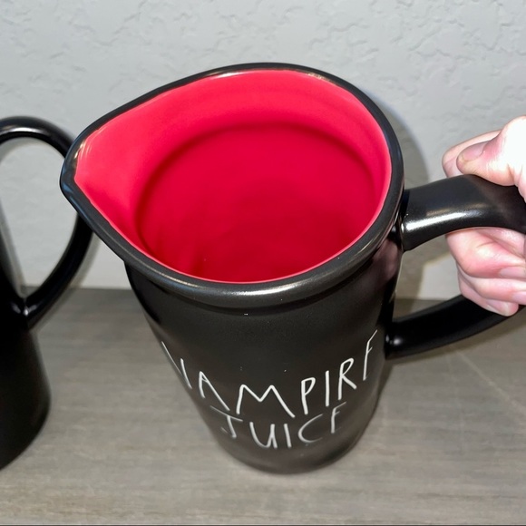 RAE Dunn Set of 2 Halloween Pitchers: GHOST HUNTING FUEL and VAMPIRE JUICE - Picture 4 of 5